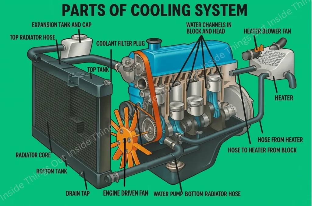 Engine Cooling System, Parts of cooling system of engine.