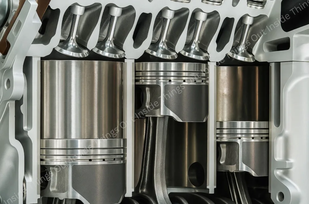 Piston in cylinders, piston & cylinder.
